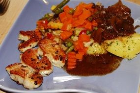 Dish with the chicken fillet