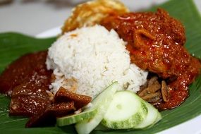 nasi lemak, asian food, rice with vegetables