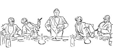 Clipart of people eating dinner