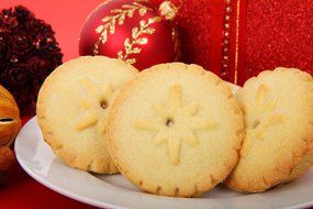 traditional british christmas cookies with star print