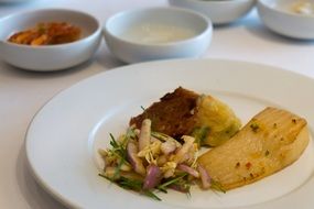 korean grilled fish with vegetables