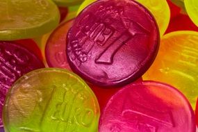 yellow and pink marmalade sweets