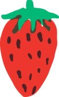 graphic image of oblong strawberry