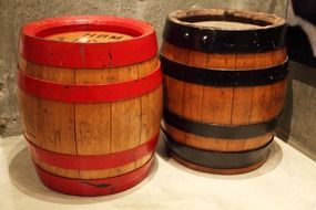 wooden wine barrels