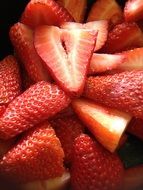 red summer strawberries close-up