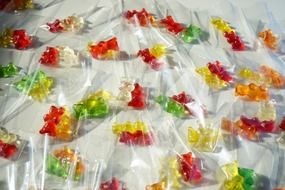 Red yellow gold bears gummi packed