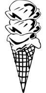 ice cream drawing in a waffle cup