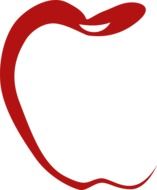 red apple fruit abstract vector icon