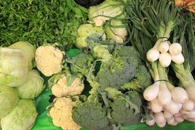 Broccolies , cabbages and onions