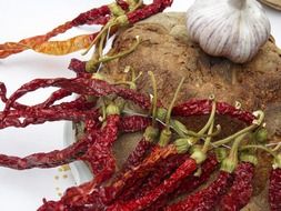 bread and peppers and garlic