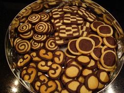 assorted christmas cookies in a box