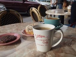 Coffee and sweets on the table