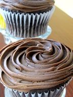 delicious cupcake with chocolate cream