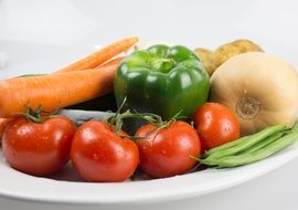 different vegetables on the plate