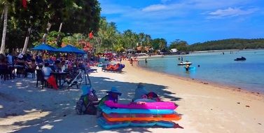 lively beach in Koh Samui