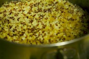cooked quinoa in pot