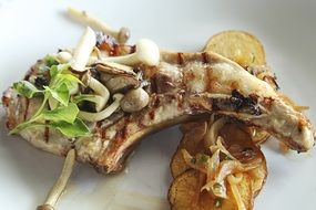 grilled pork rib with potato