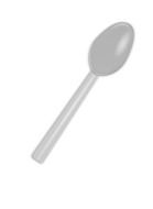 Grey metal spoon as a clipart