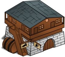 House where you can find food and sleep clipart