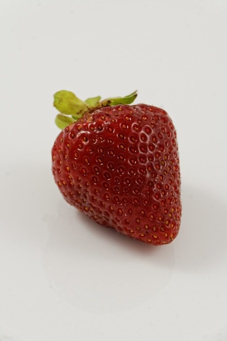 Close-up of the strawberry on white background