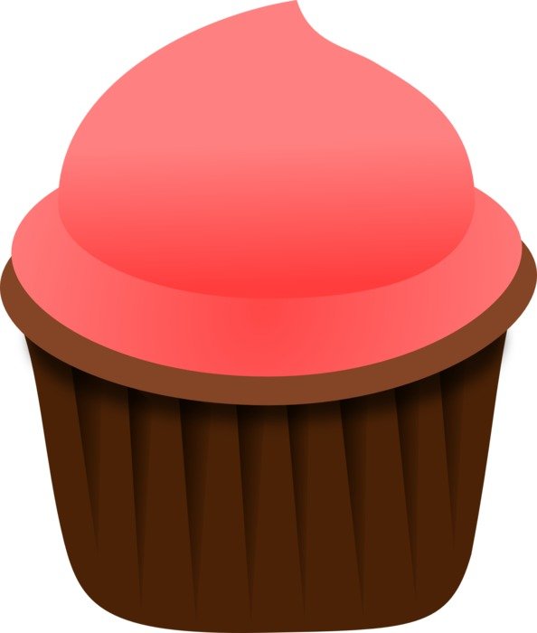 drawing of pink cupcake dessert