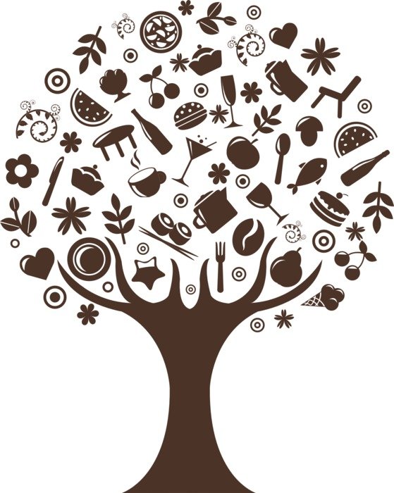 Symbol of brown with food on it