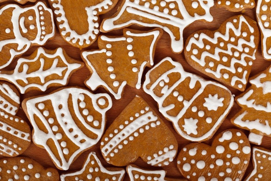Brown christmas gingerbread biscuits