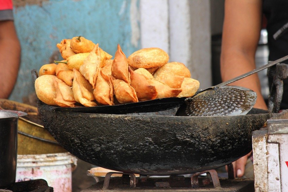 samosa is a fried dough with filling