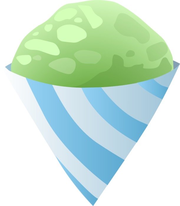 drawing of pistachio ice cream in a cone