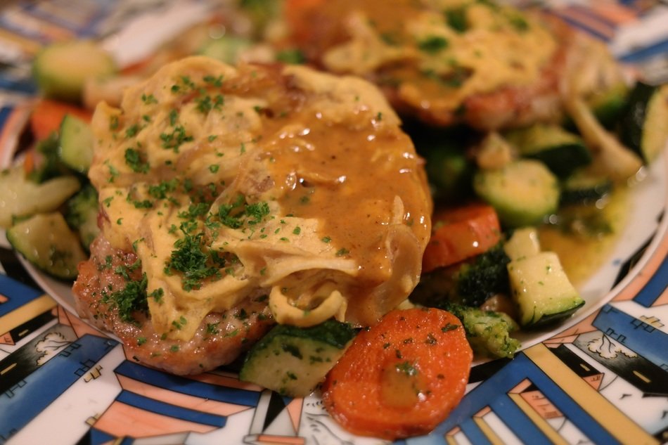 pork steak with a crust