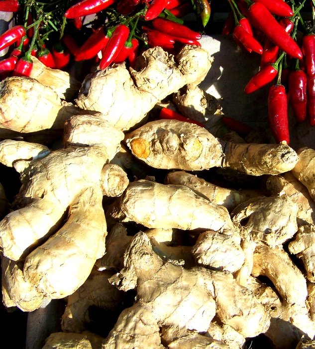 ginger and red chili pepper