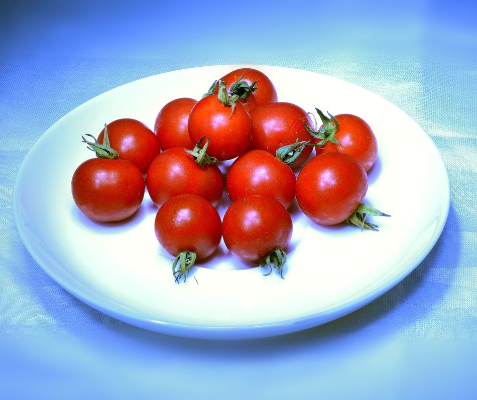 Red tomatoes in a plate