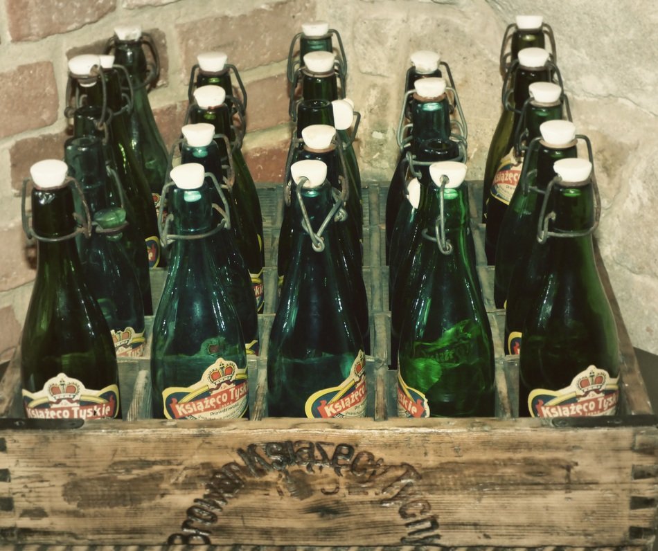 old beer bottles in a drawer