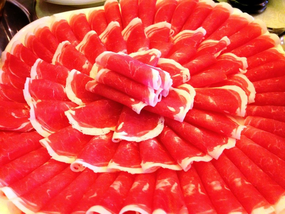 thin sliced lamb