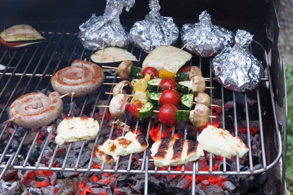 Delicious grilled meat and vegetables