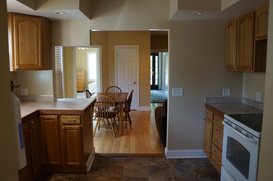 wooden furniture in the kitchen