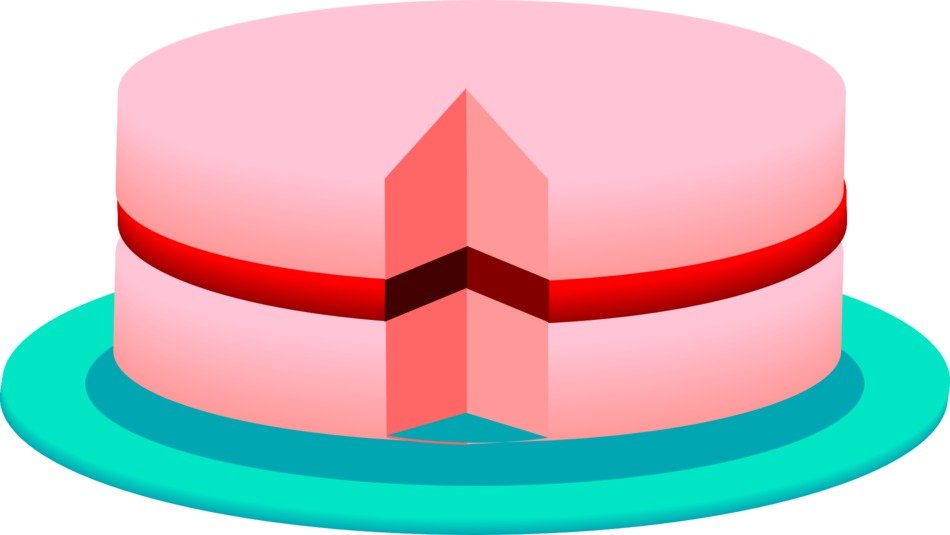 clipart of the pink and red cake