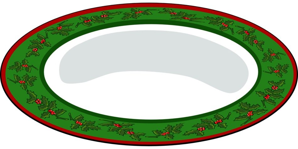 christmas decorated dinner dishes drawing