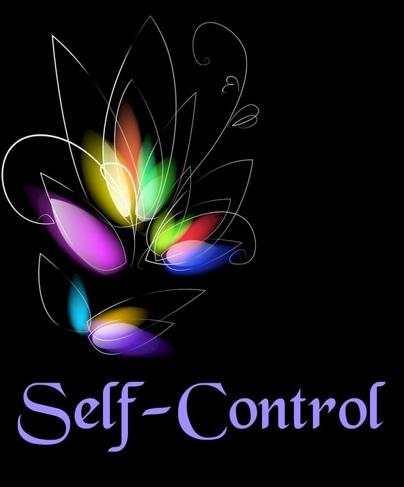 abstract drawing and the inscription self-control
