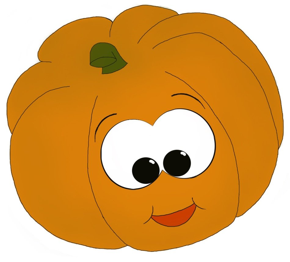Orange pumpkin with a face as a clipart