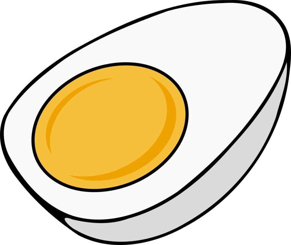 half of hard boiled egg, illustration