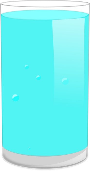 glass filled with water, illustration