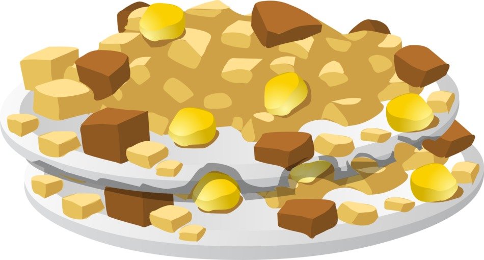 plate of brown and yellow meal
