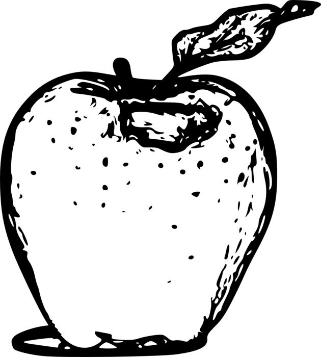 Apple with the leaf clipart