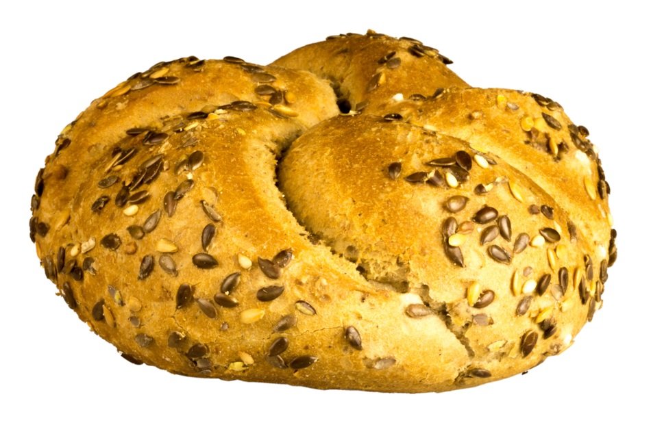 Bun with cumin seeds on white