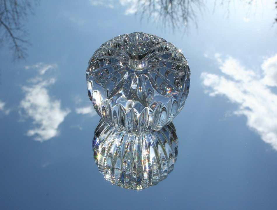 glass figure on water