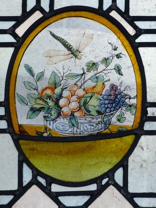 stained glass with fruit