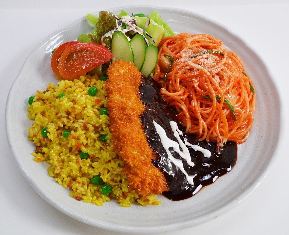 variety of food on one plate