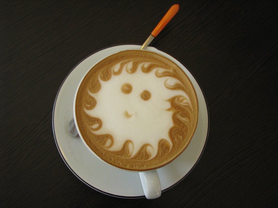 picture of the drawing on a coffee