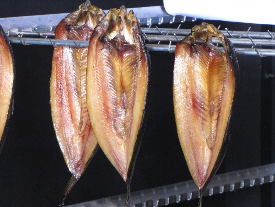 hanging smoked fish herring